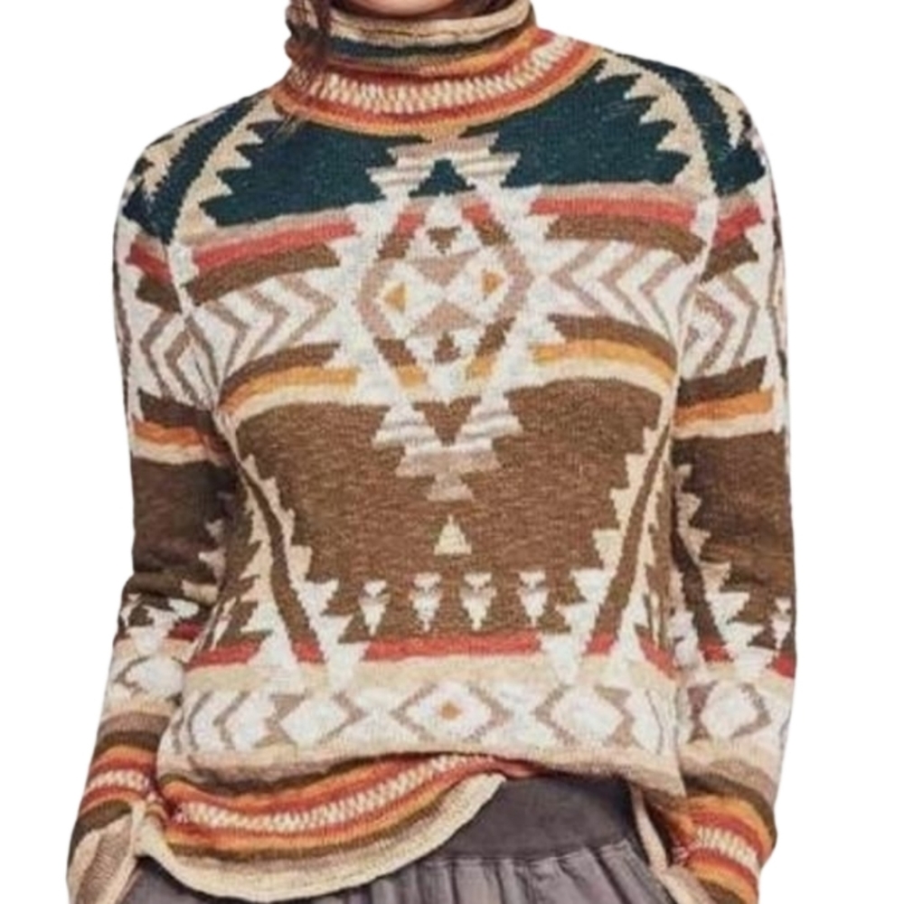 Faherty Aberdeen Aztec 100% Cotton Sweater